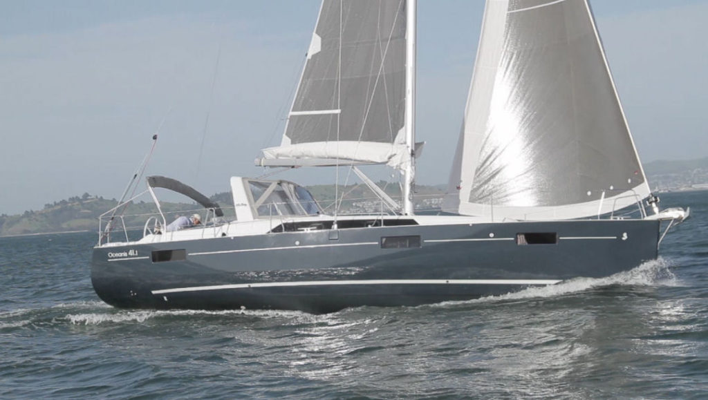 View of the Beneteau Oceanis 41.1 while underway.